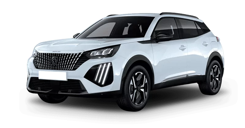 Renting Peugeot 20081.2 Hybrid Allure Blanco Okenite, Gris Selenium, Gris Artense Sin Entrada