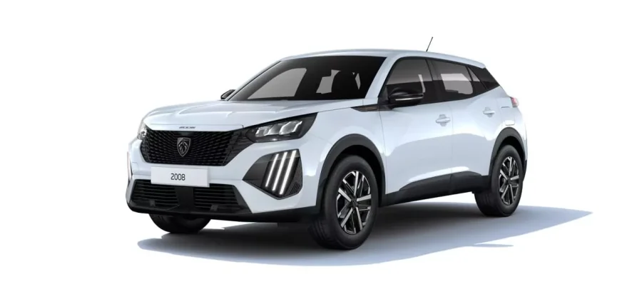 Renting Peugeot 2008Style Hybrid 145 eDCS6 Blanco Okenite Sin Entrada