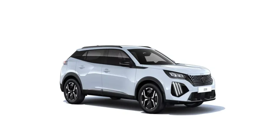Renting Peugeot 20081.2 Hybrid Allure Blanco Okenite, Gris Selenium, Gris Artense Sin Entrada