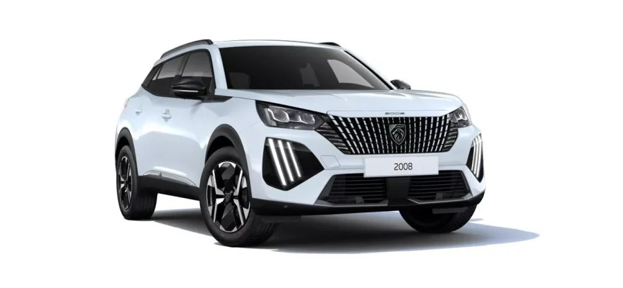 Renting Peugeot 20081.2 Hybrid Allure Blanco Okenite, Gris Selenium, Gris Artense Sin Entrada