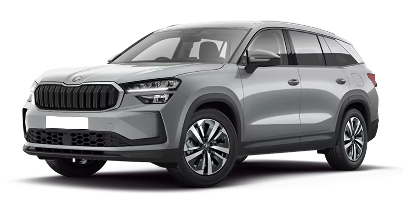 Renting Skoda Kodiaq2.0 TDI DSG Selection Plata Brillante, Gris Graphite, Blanco Luna Sin Entrada