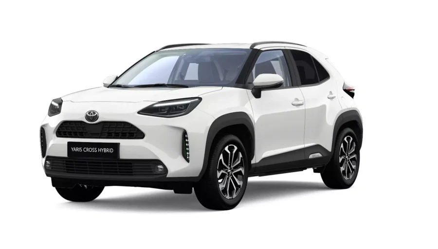 Renting Toyota Yaris CrossHybrid 130 e-CVT 5P Active Blanco Classic Sin Entrada