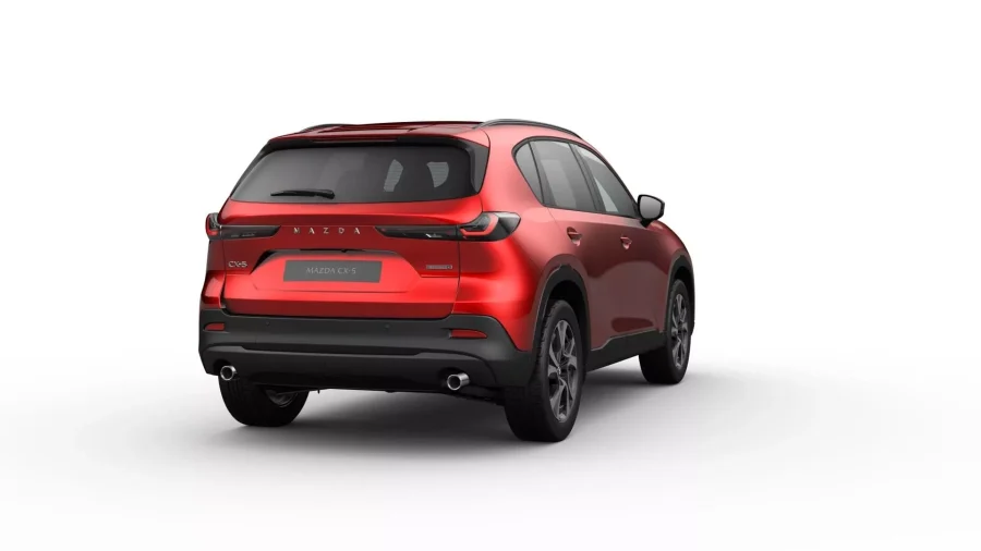 Renting Mazda CX-52.5 Sky MHEV AT FWD Exclusive-Line Soul Red Crystal, Machine Gray Sin Entrada