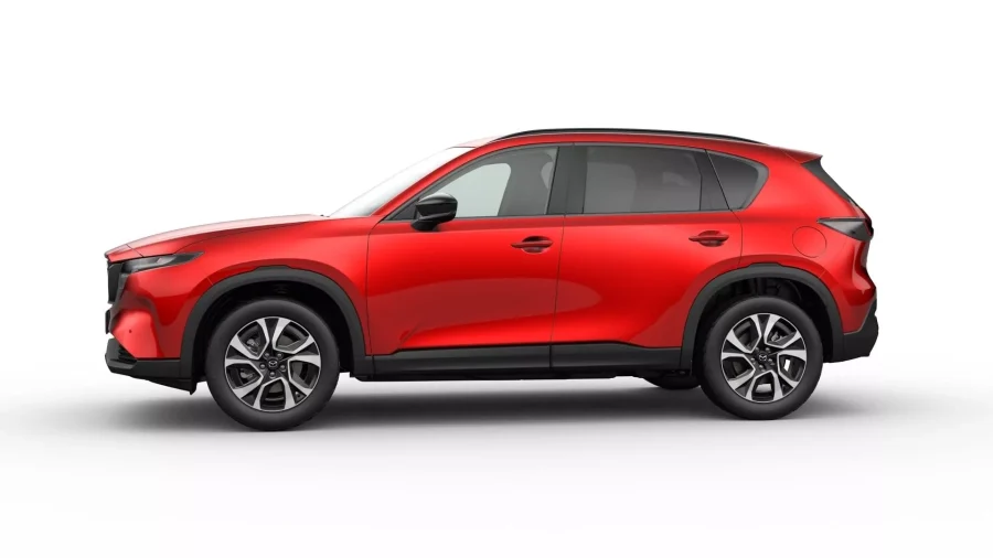 Renting Mazda CX-52.5 Sky MHEV AT FWD Exclusive-Line Soul Red Crystal, Machine Gray Sin Entrada