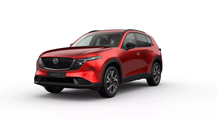 Renting Mazda CX-52.5 Sky MHEV AT FWD Exclusive-Line Soul Red Crystal, Machine Gray Sin Entrada