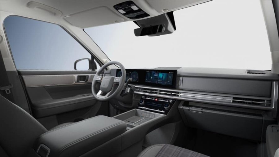 Renting Hyundai Santa Fe1.6T HEV 4X2 AT Maxx White Cream Sin Entrada