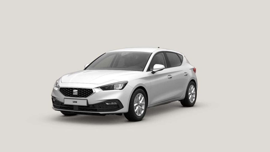 Renting Seat Leon1.5 eTSI 85kW DSG Style XL Fleet Pack Blanco Suave, Gris Magnetic Sin Entrada