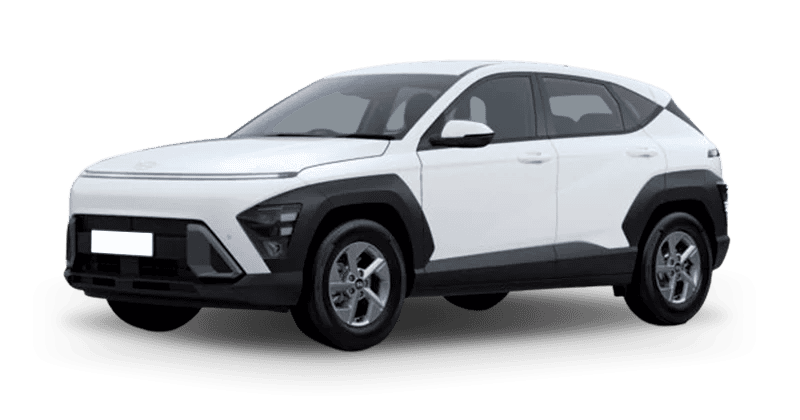 Renting Hyundai Kona Atlas White Sin Entrada