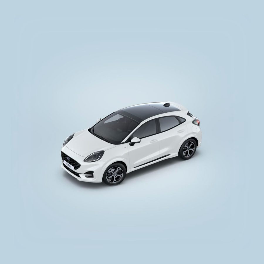 Renting Ford Puma1.0 EcoBoost MHEV ST-Line Blanco, Gris Cactus Sin Entrada