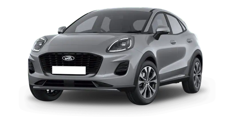 Renting Ford Puma1.0 EcoBoost MHEV Titanium Plata Solar, Gris Cactus, Blanco Frozen, Negro Agate Sin Entrada