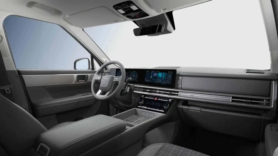 Renting Hyundai Santa Fe1.6T PHEV 4X4 AT Maxx White Cream Sin Entrada