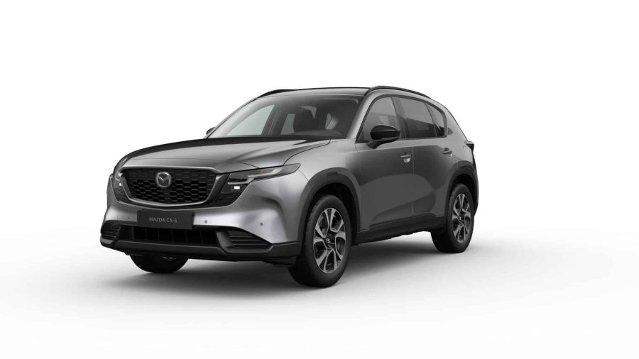 Renting Mazda CX-52.5 e-Skyactiv-G MHEV FWD Aut. Centre-Line Machine Gray, Soul Red Crystal Sin Entrada