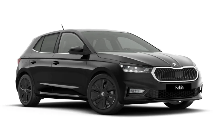 Renting Skoda Fabia1.5 TSI DSG Plus Negro Magico Efecto Perla, Blanco Candy Sin Entrada