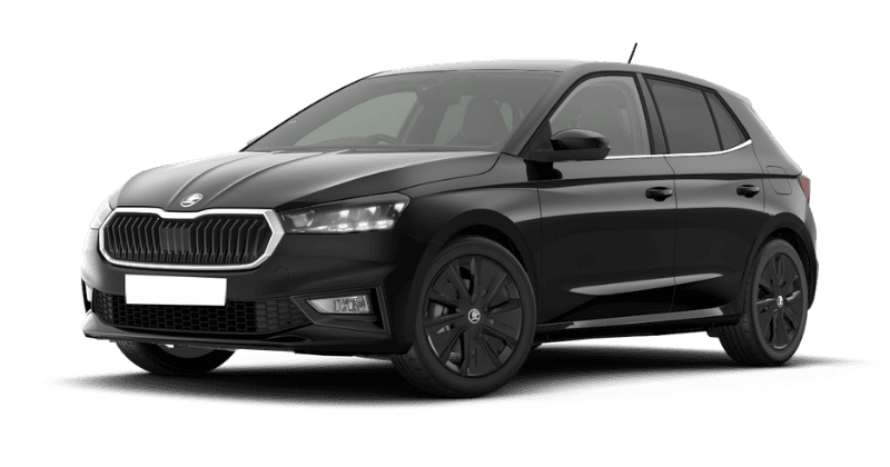 Renting Skoda Fabia1.5 TSI DSG Plus Negro Magico Efecto Perla, Blanco Candy Sin Entrada