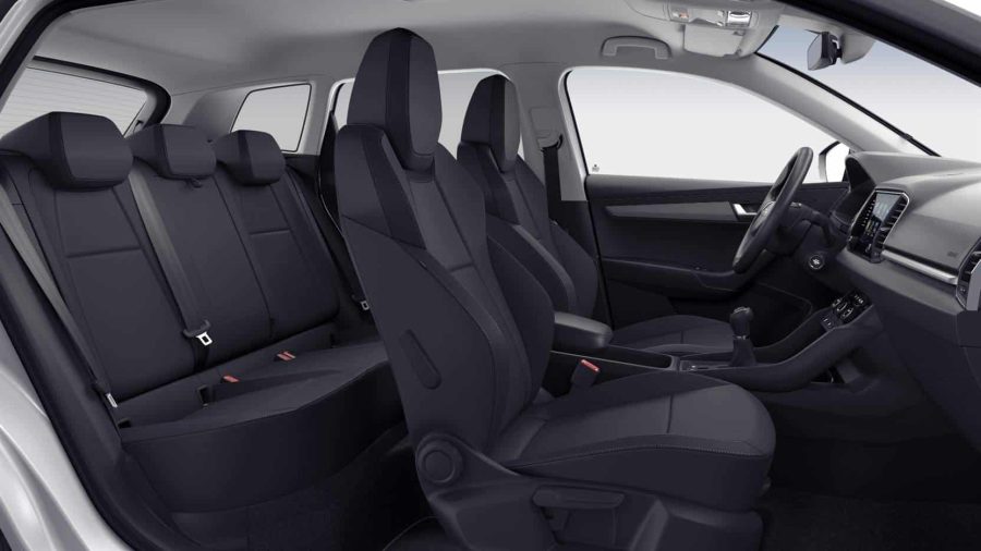 Renting Skoda Karoq2.0 TDi DSG Selection 4×4 Blanco Luna, Gris Graphite Sin Entrada
