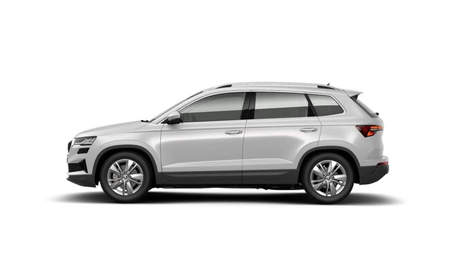 Renting Skoda Karoq2.0 TDi DSG Selection 4×4 Blanco Luna, Gris Graphite Sin Entrada