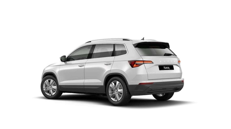 Renting Skoda Karoq2.0 TDi DSG Selection 4×4 Blanco Luna, Gris Graphite Sin Entrada