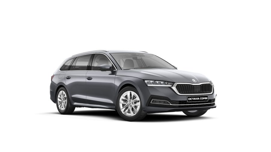 Renting Skoda OCTAVIA Combi2.0 TDI DSG Selection Gris Graphito, Blanco Luna Sin Entrada