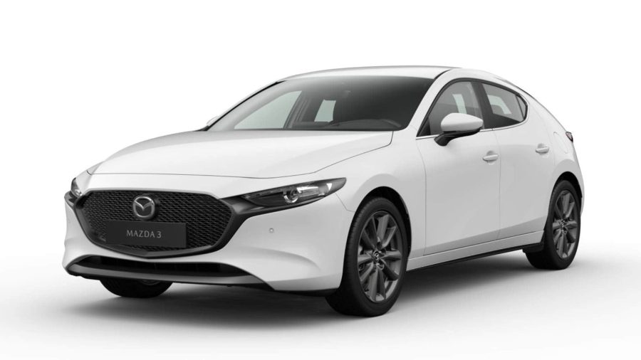 Renting Mazda 32.5L e-SYACTIV G MHEV 6AT CENTRE-LINE Artic White, Soul Red Crystal Sin Entrada