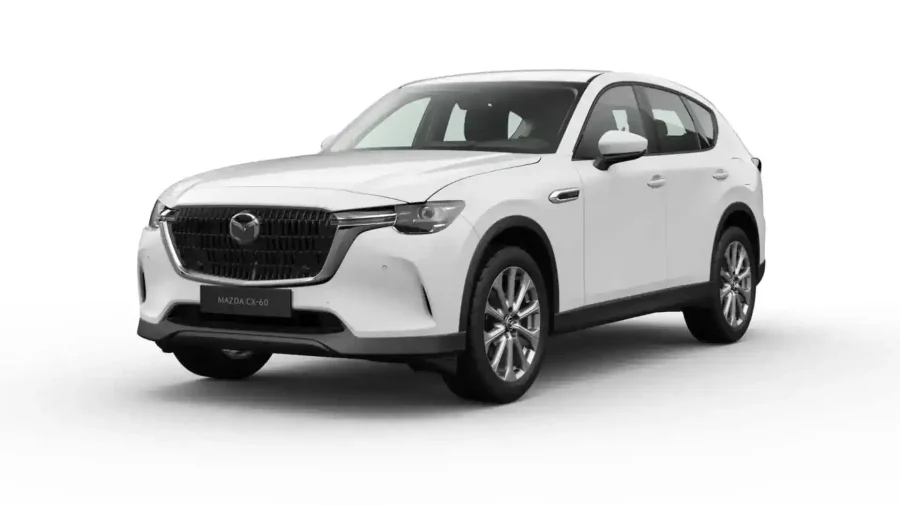 Renting Mazda CX-603.3 e-Skyactiv D MHEV 147kW 8AT RWD Exclusive Line Artic White Sin Entrada