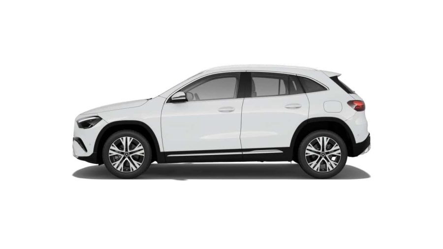 Renting Mercedes Benz GLA200d Blanco Polar, Plata High-tech, Negro Cosmos Sin Entrada