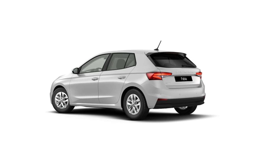 Renting Skoda Fabia1.0 TSI DSG Selection Blanco Luna, Gris Graphite Sin Entrada