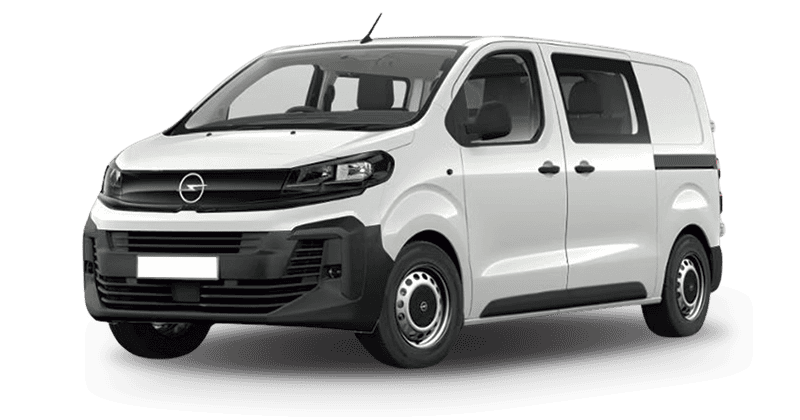 Renting Opel VivaroDoble Cabina Plegable 1.5 BlueHDi 120 Kaolin White Sin Entrada